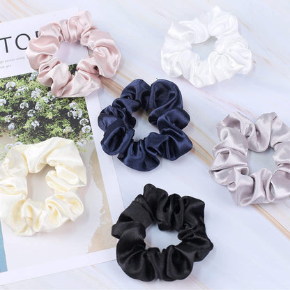 12er Set Satin-Haargummis für lockiges Haar, weich wie Seide