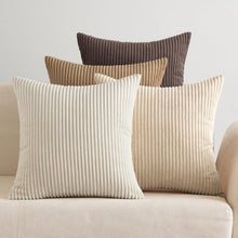 EMEMA Kissenbezug Kordsamt Zierkissen 4er Set Deko 45x45cm Braun Serie