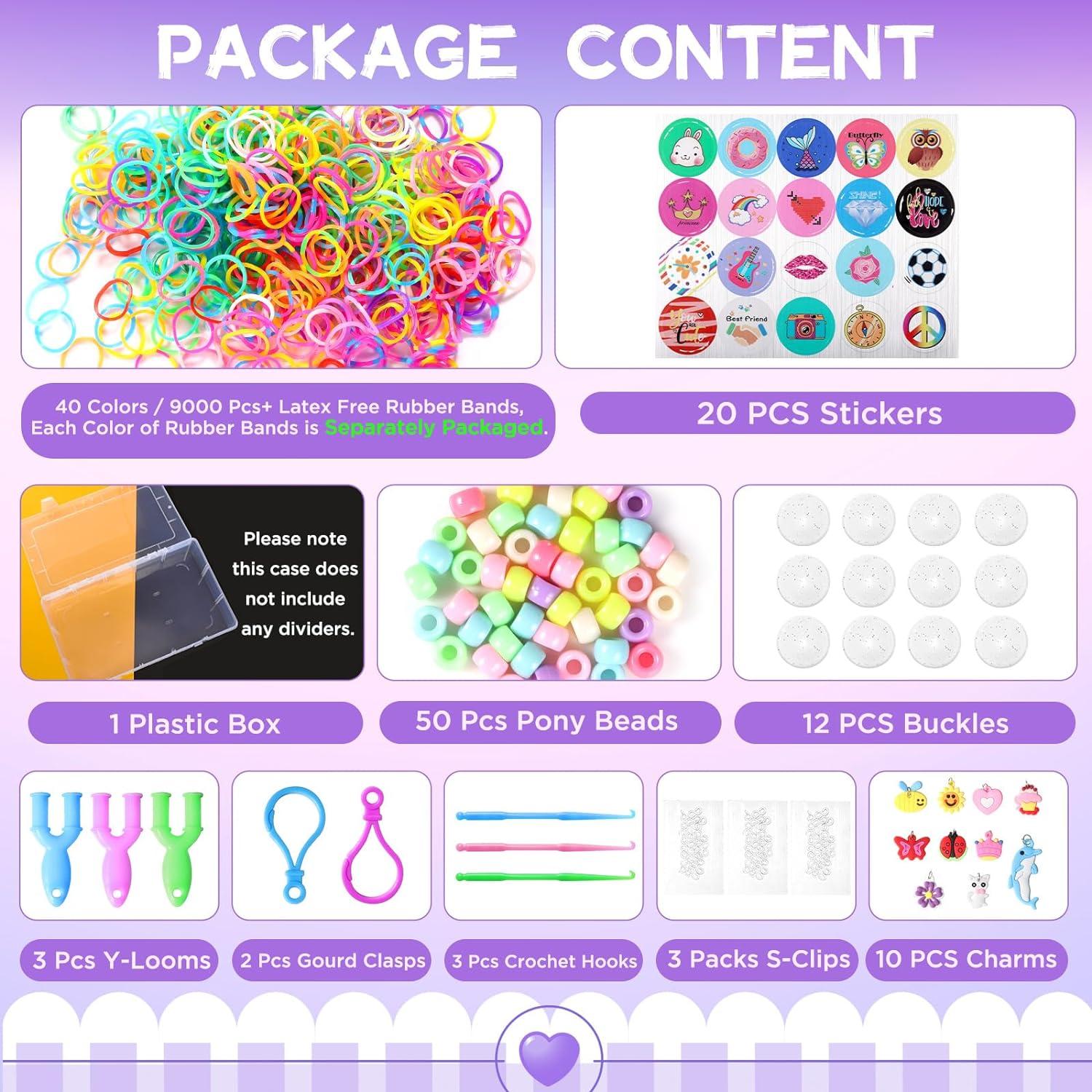Kinder Loom Bänder Set mit 40 Farben Gummis & Aufbewahrungsbox