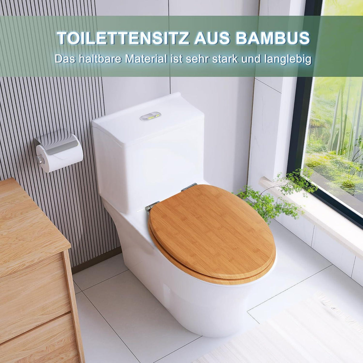 WC Sitz mit Absenkautomatik aus Holz – Motiv Auswahl