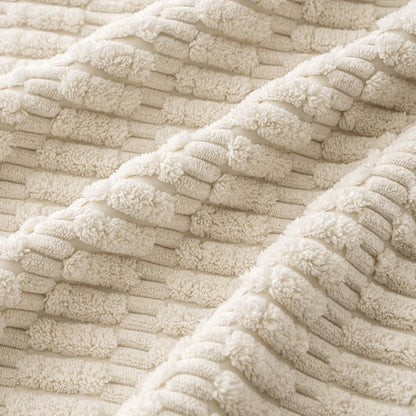 4er Set Kordsamt Kissenhüllen Beige 40x40 cm