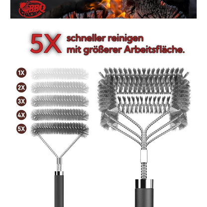 Premium Grillbürste langer Stiel Flaschenöffner grillzubehör