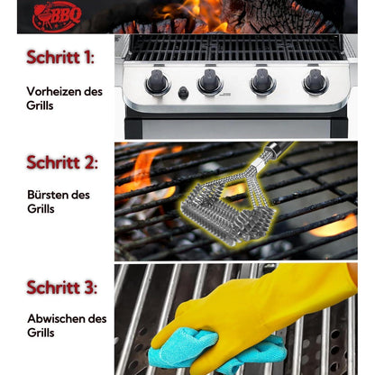 Premium Grillbürste langer Stiel Flaschenöffner grillzubehör