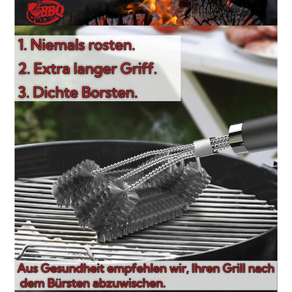 Premium Grillbürste langer Stiel Flaschenöffner grillzubehör