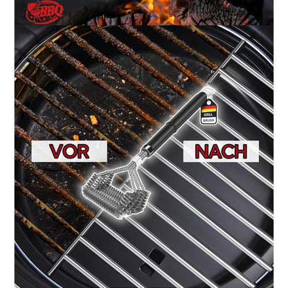 Premium Grillbürste langer Stiel Flaschenöffner grillzubehör
