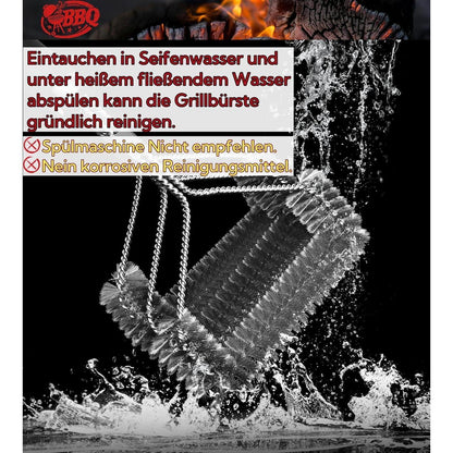 Premium Grillbürste langer Stiel Flaschenöffner grillzubehör