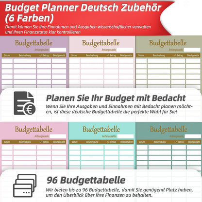 A6 Budget Planner Zubehör - 96-teiliges Set 182 Seiten 8