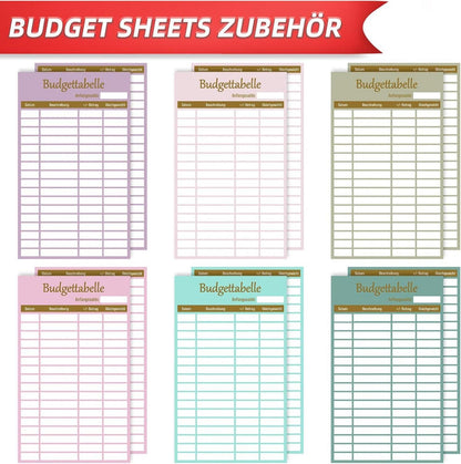 A6 Budget Planner Zubehör, Budget Sheets für Binder, Kosten Tracker