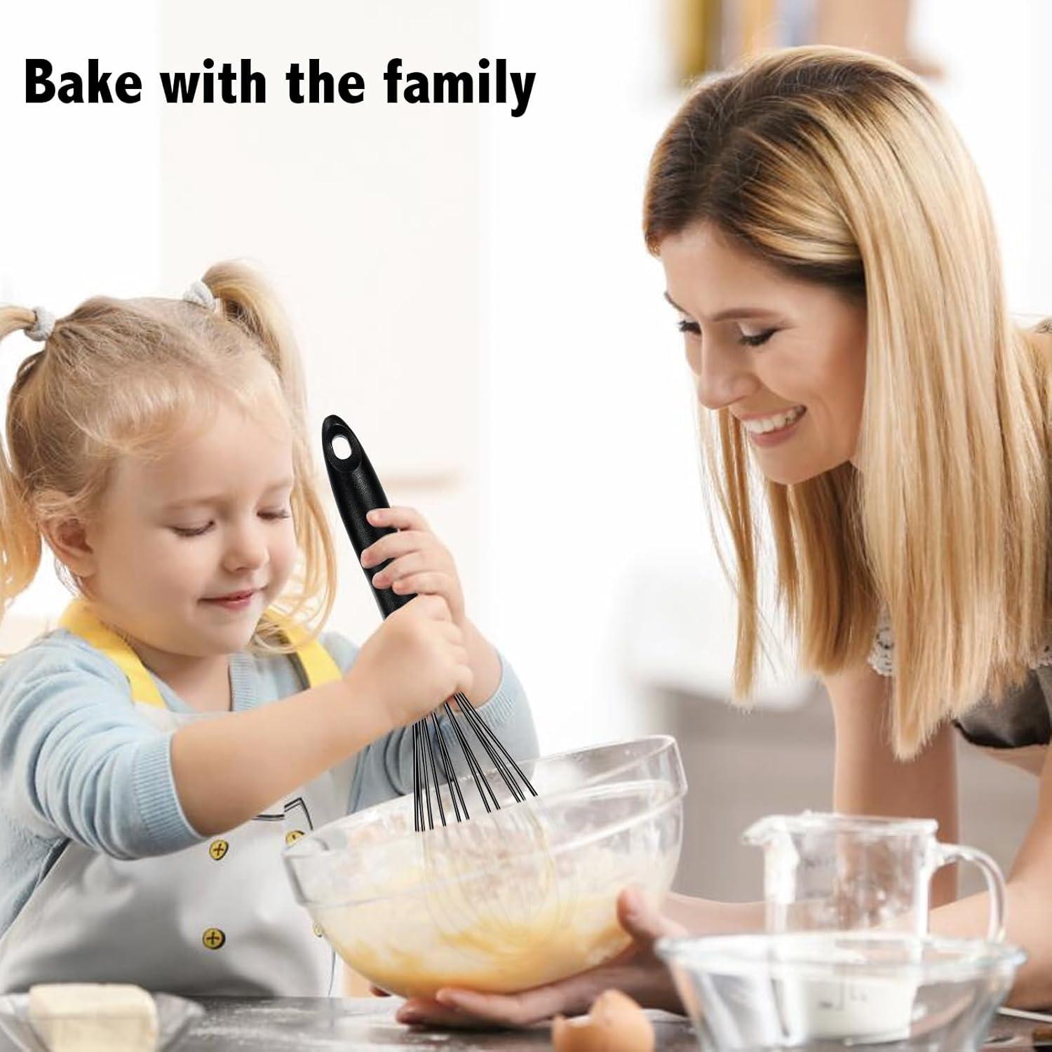 Schwarzes Silikon Schneebesen Set, Rührbesen, Ballonschneebesen 2