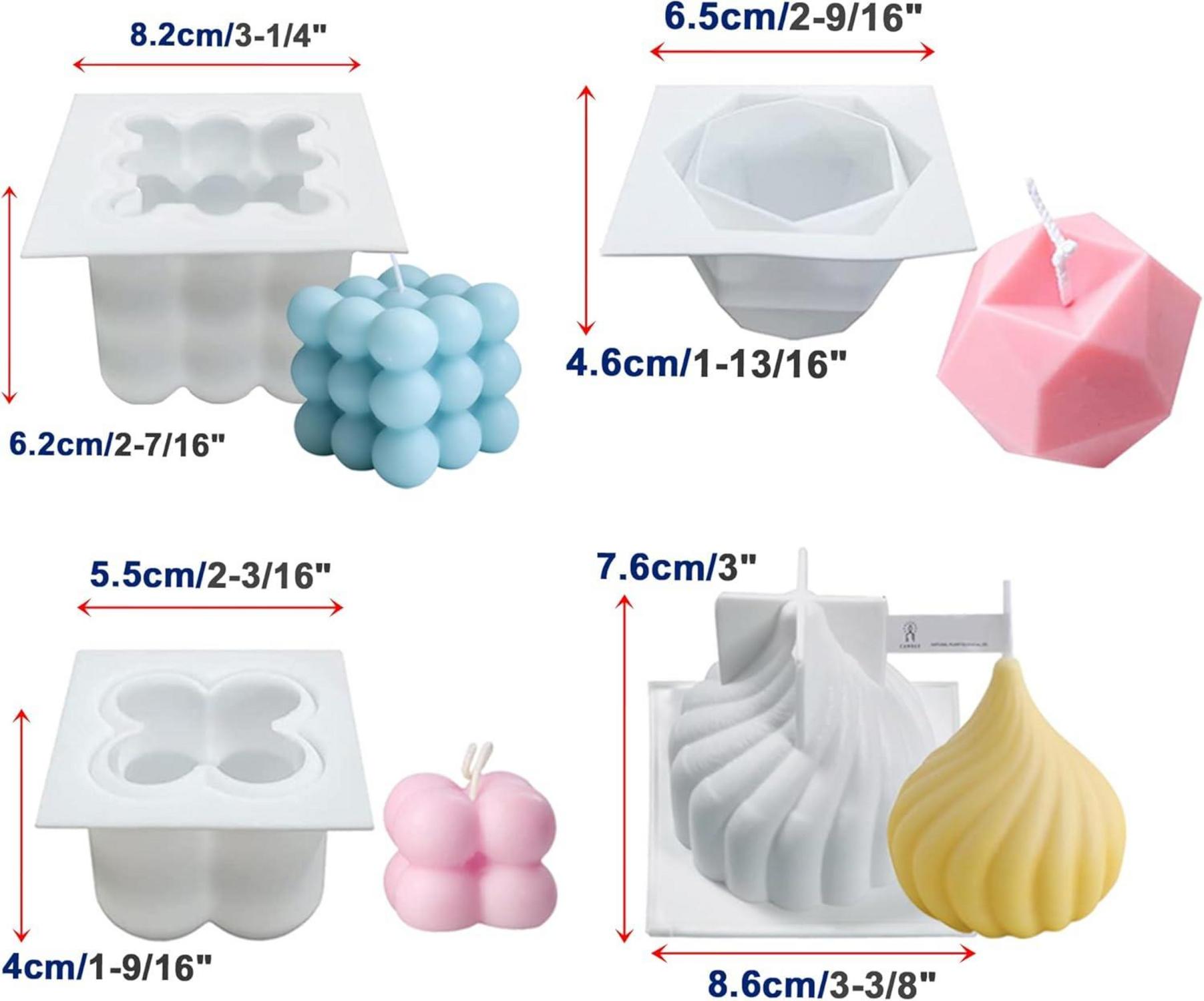 4er Set Bubble Kerzenformen, DIY 3D Silikon Kerzenform Kit