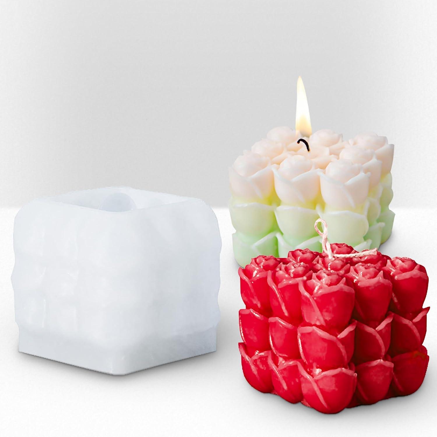 3D Rosenblumen Kerzenform Silikon DIY Gießformen für Kerzenherstellung