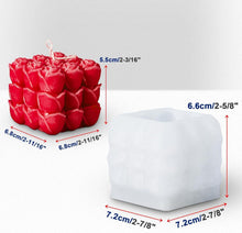 3D Rosenblumen Cube Kerzenform Silikon für DIY Gießen - 1