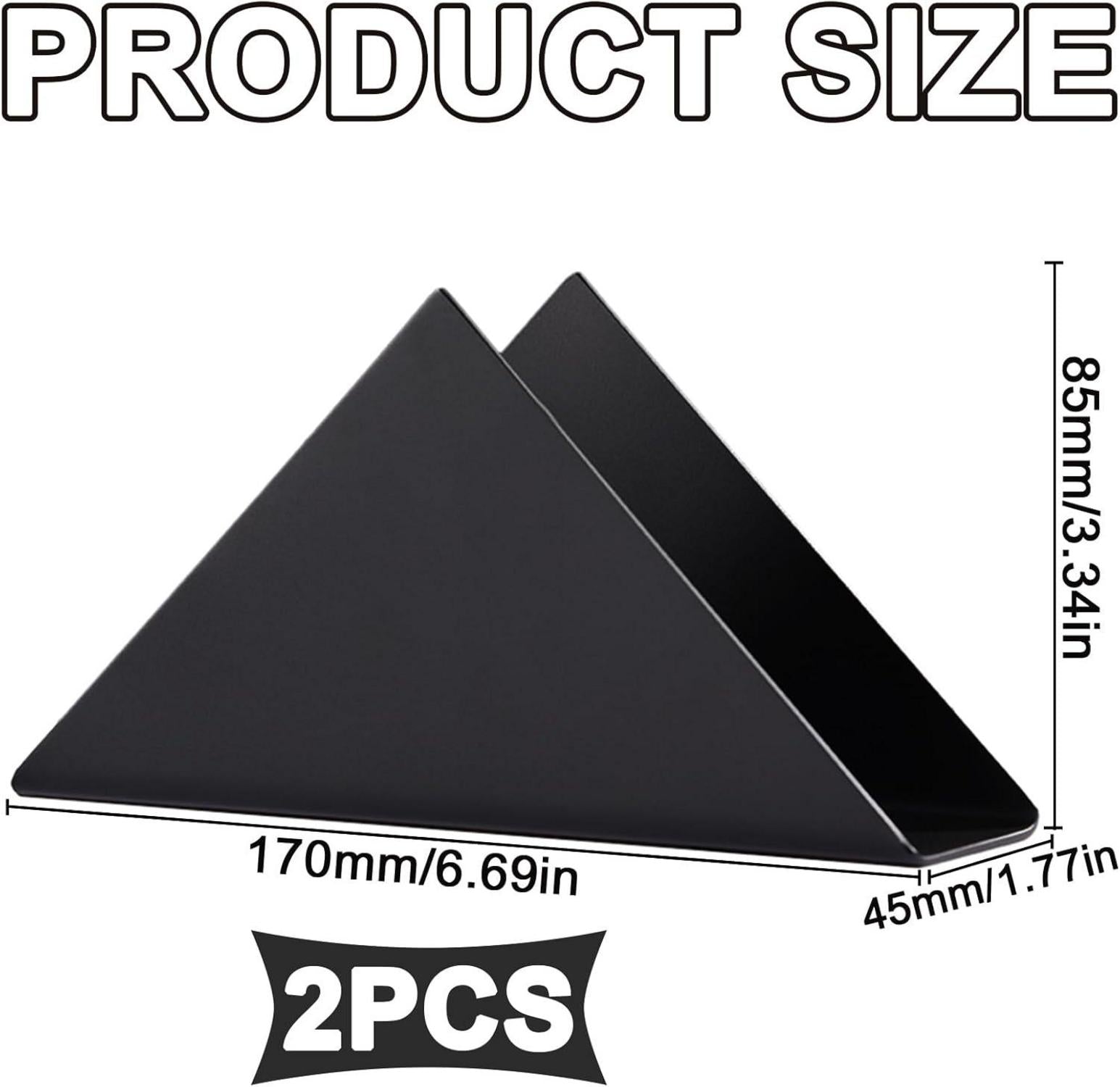 Serviettenhalter Schwarz Metall Dreieckig 2er Set Stand