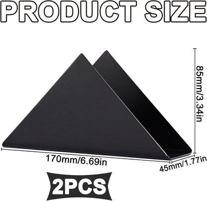 Serviettenhalter Schwarz Metall Dreieckig 2er Set Stand