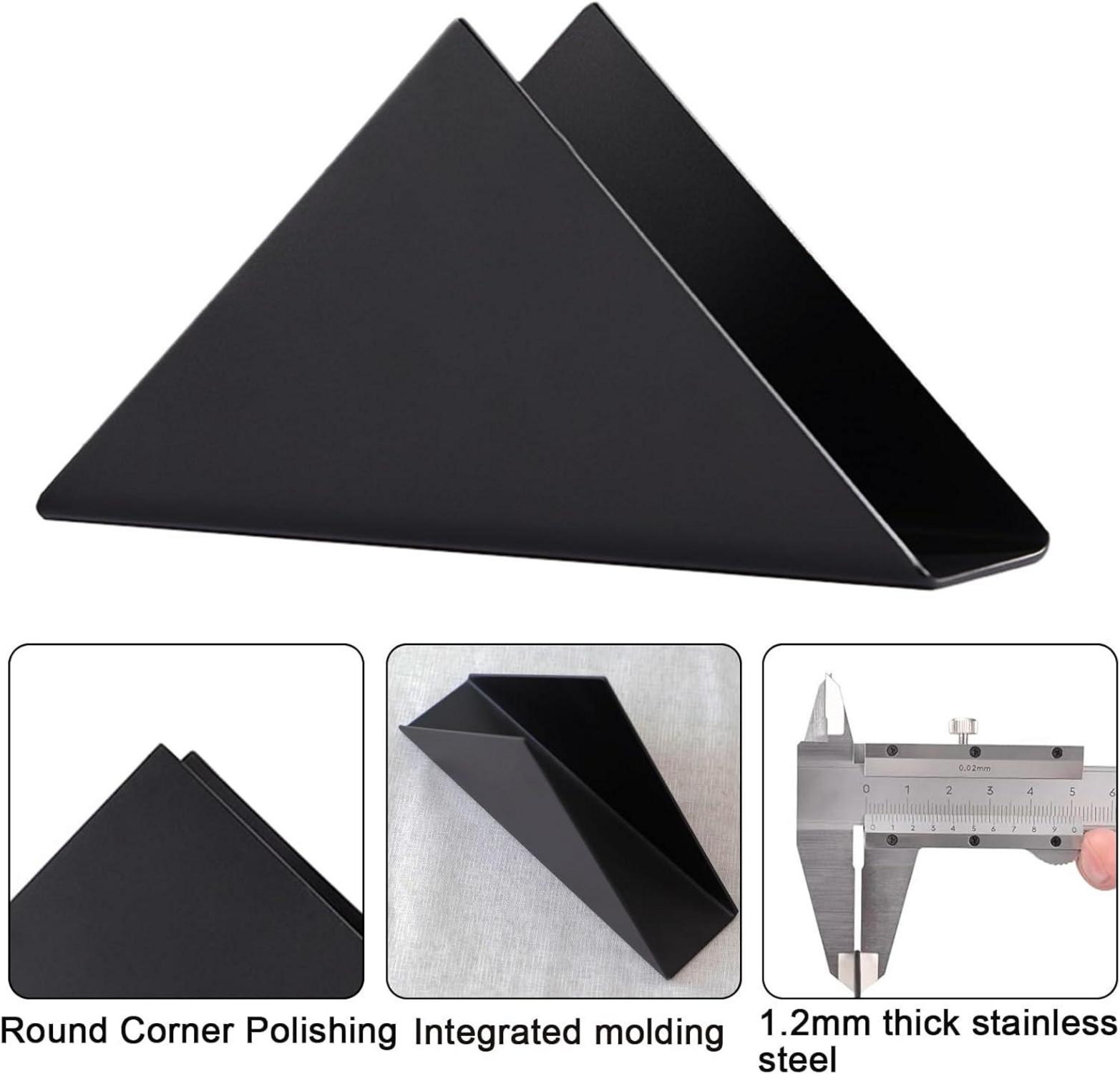 Serviettenhalter Schwarz Metall Dreieckig Freistehend Tisch