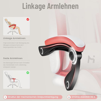 Gaming Stuhl Bürostuhl Ergonomisch Höhenverstellbar 200 kg Tragfähigkeit