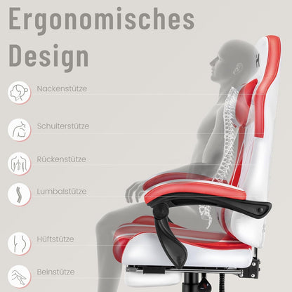 Gaming Stuhl Ergonomisch, Höhenverstellbar mit