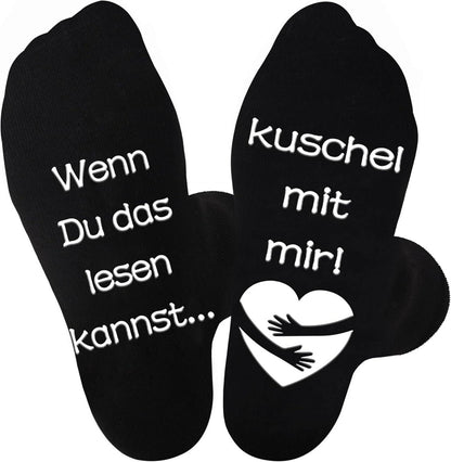 Rutschfeste Baumwollsocken mit lustiger Botschaft