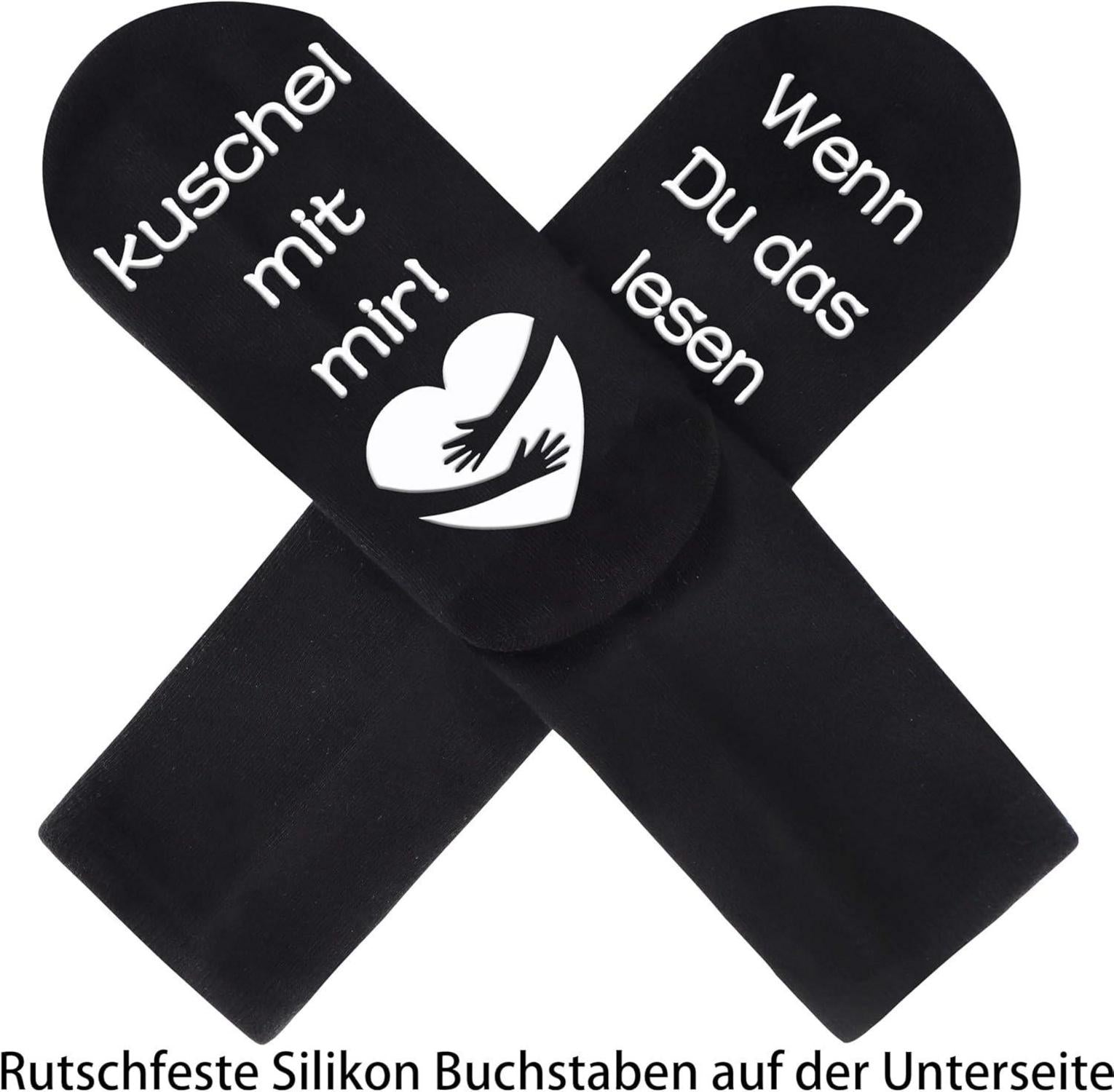 Jeasona Socken Damen Herren Schwarz Baumwolle Rutschfest