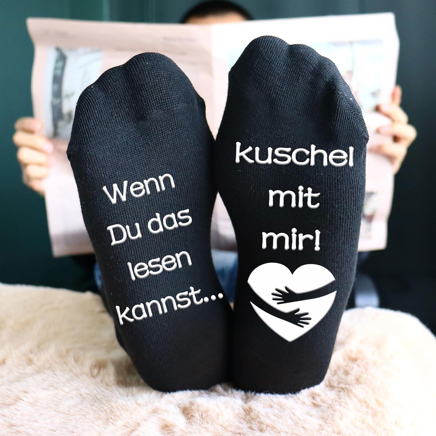 Rutschfeste Baumwollsocken mit lustiger Botschaft