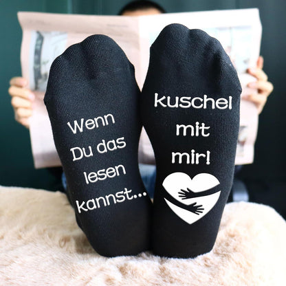 Rutschfeste Baumwollsocken mit lustiger Botschaft
