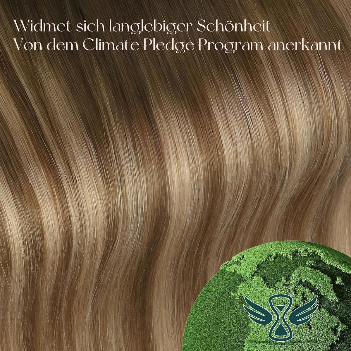 Echthaar Clip-in Extensions Ombre Braun Blond 55cm