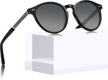 CARFIA Vintage Sonnenbrille Damen Rund Polarisiert 100% UV-Schutz