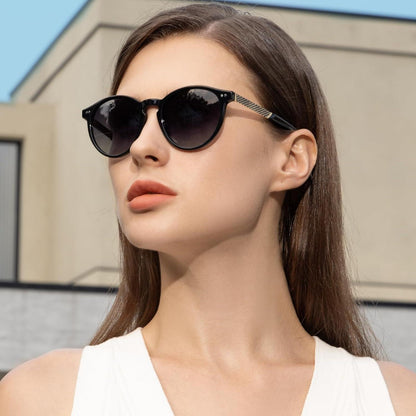 CARFIA Vintage Sonnenbrille Damen Rund Polarisiert 100% UV-Schutz