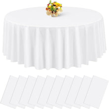 Weiß Einweg runde Tischdecken 213 x 213 cm - 10er Packung