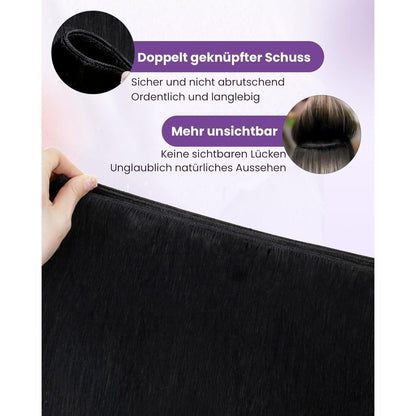 Echthaar Tressen 55cm – Haarverlängerung 100g Weft
