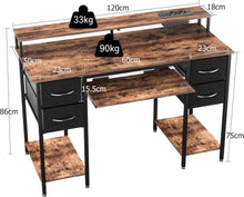 Gaming Schreibtisch LED Steckdosen 120x50 cm - Moderner