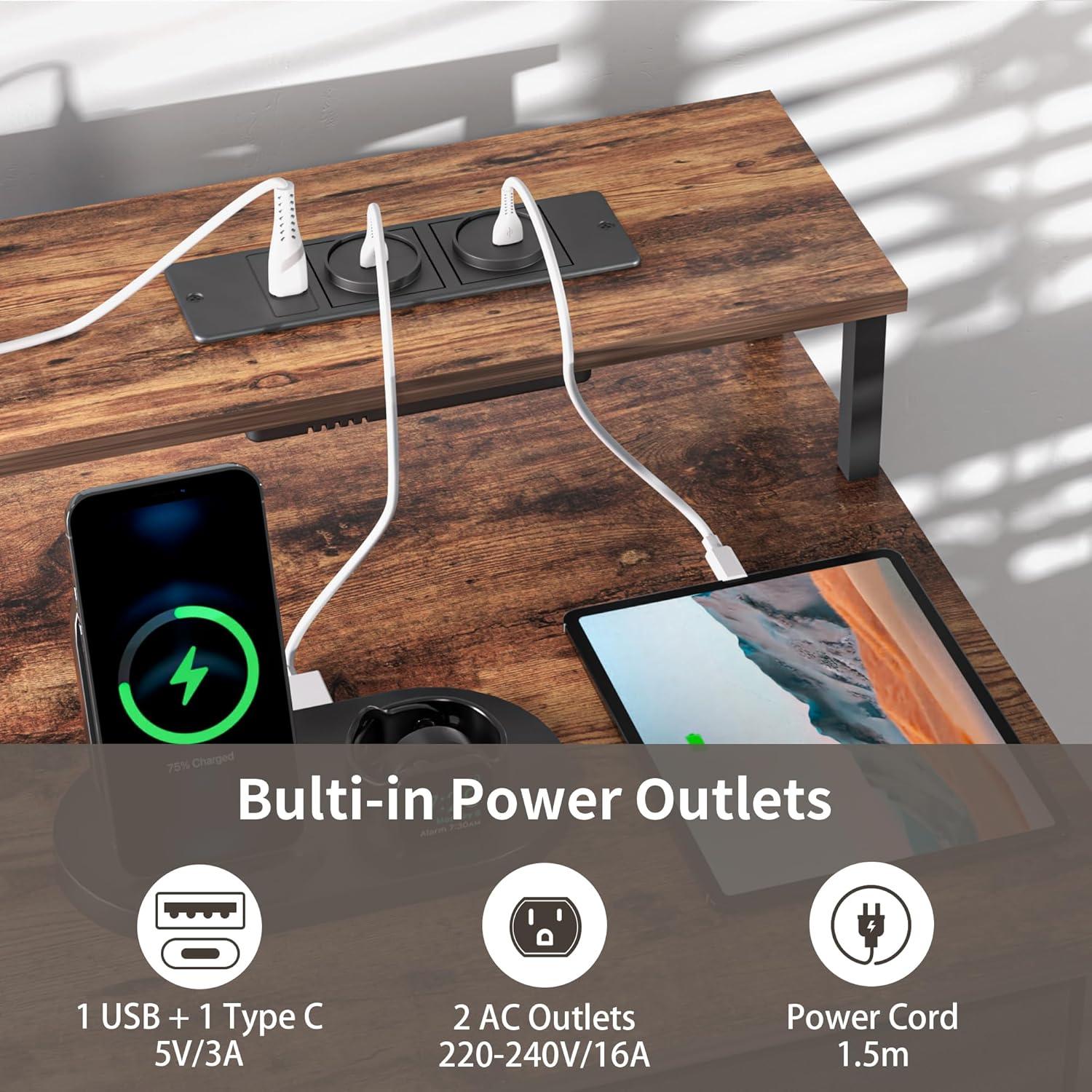 Gaming Schreibtisch LED 120x50 cm Tastaturablage 4 Schubladen Lagerregal