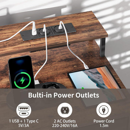 Gaming Schreibtisch LED 120x50 cm Tastaturablage 4 Schubladen Lagerregal