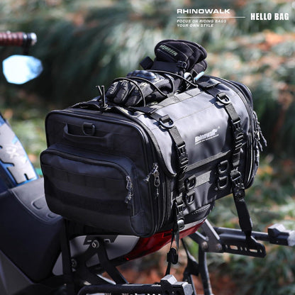 Motorrad Satteltasche 33-45L Wasserdicht Hecktasche Schwarz