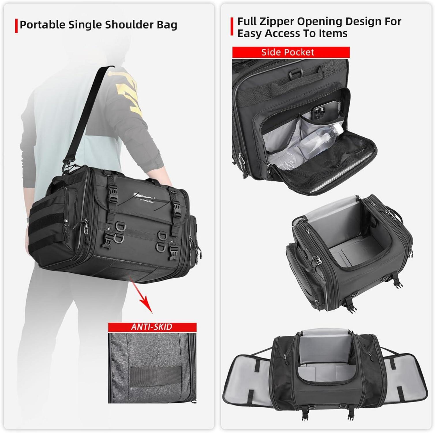 Motorrad Sitztaschen 60-80L Wasserdicht Gepäck Hecktasche