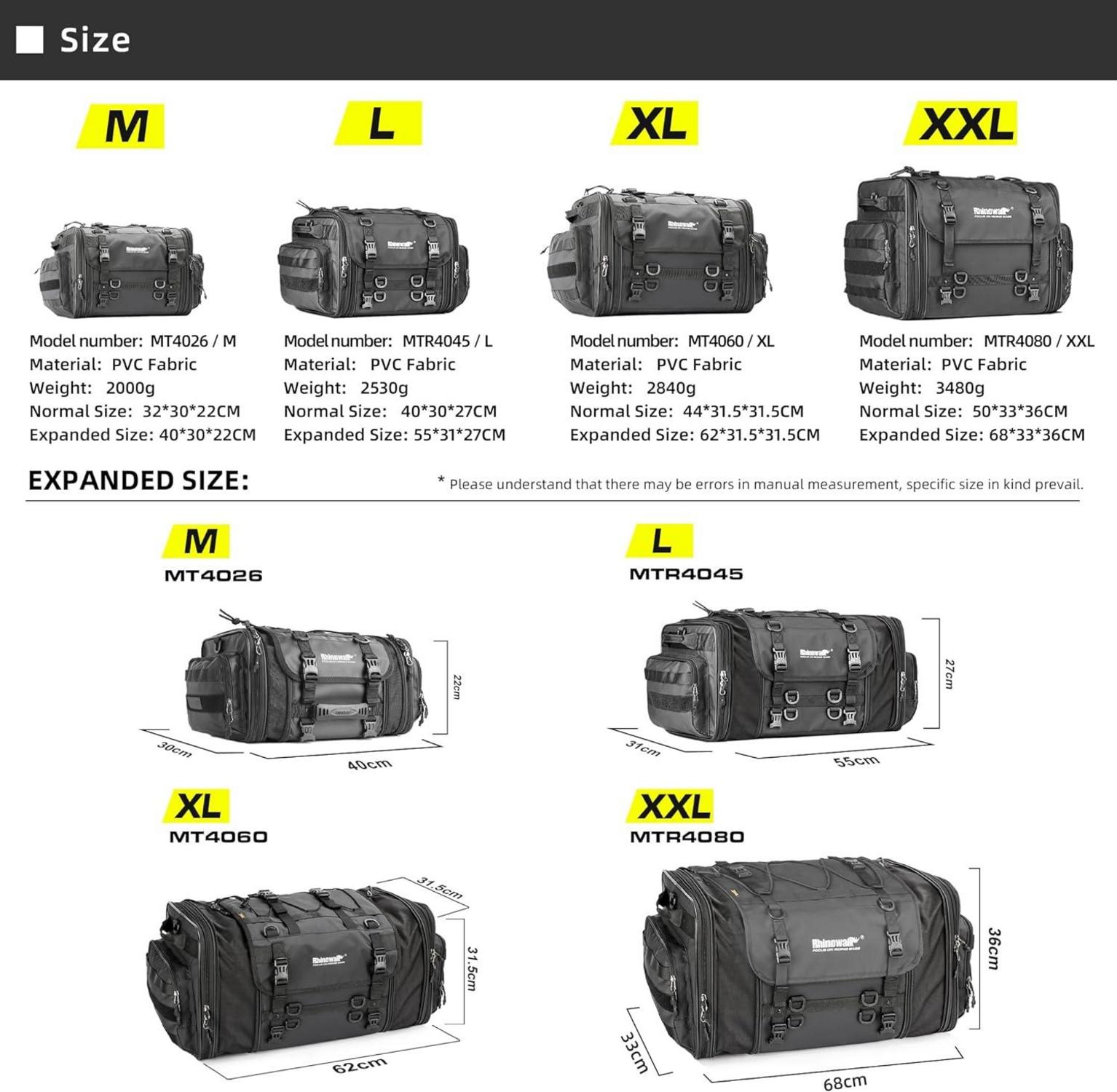 Motorrad Sitztaschen 60-80L Wasserdicht Rücksitztasche Gepäcktasche
