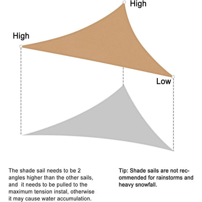 Günstiges Sonnensegel Rechteckig 2x3m Grau Wasserdicht