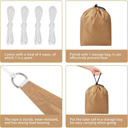 Günstiges Sonnensegel Rechteckig 2x3m Grau Wasserdicht