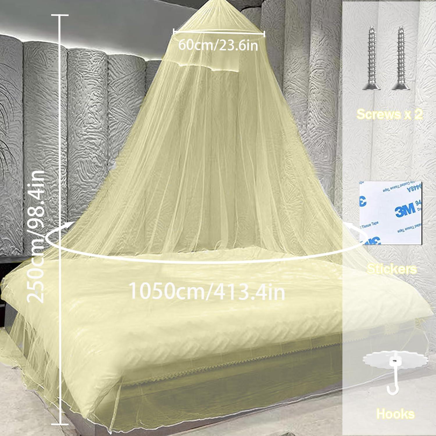 Moskitonetz Bett Doppelbetten Einzelbett Gelb 0.6 * 2.5