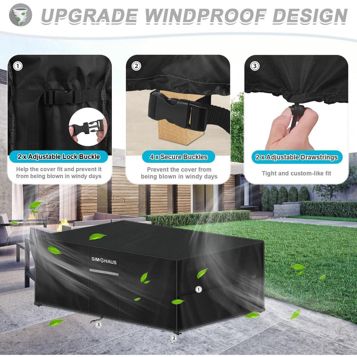 Gartenmöbel Abdeckhaube 150x90x75cm – Wasserdicht & Windfest