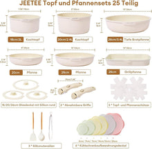 25-teiliges Topfset mit abnehmbarem