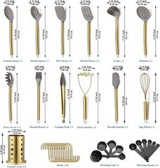 Goldenes Küchenutensilien-Set