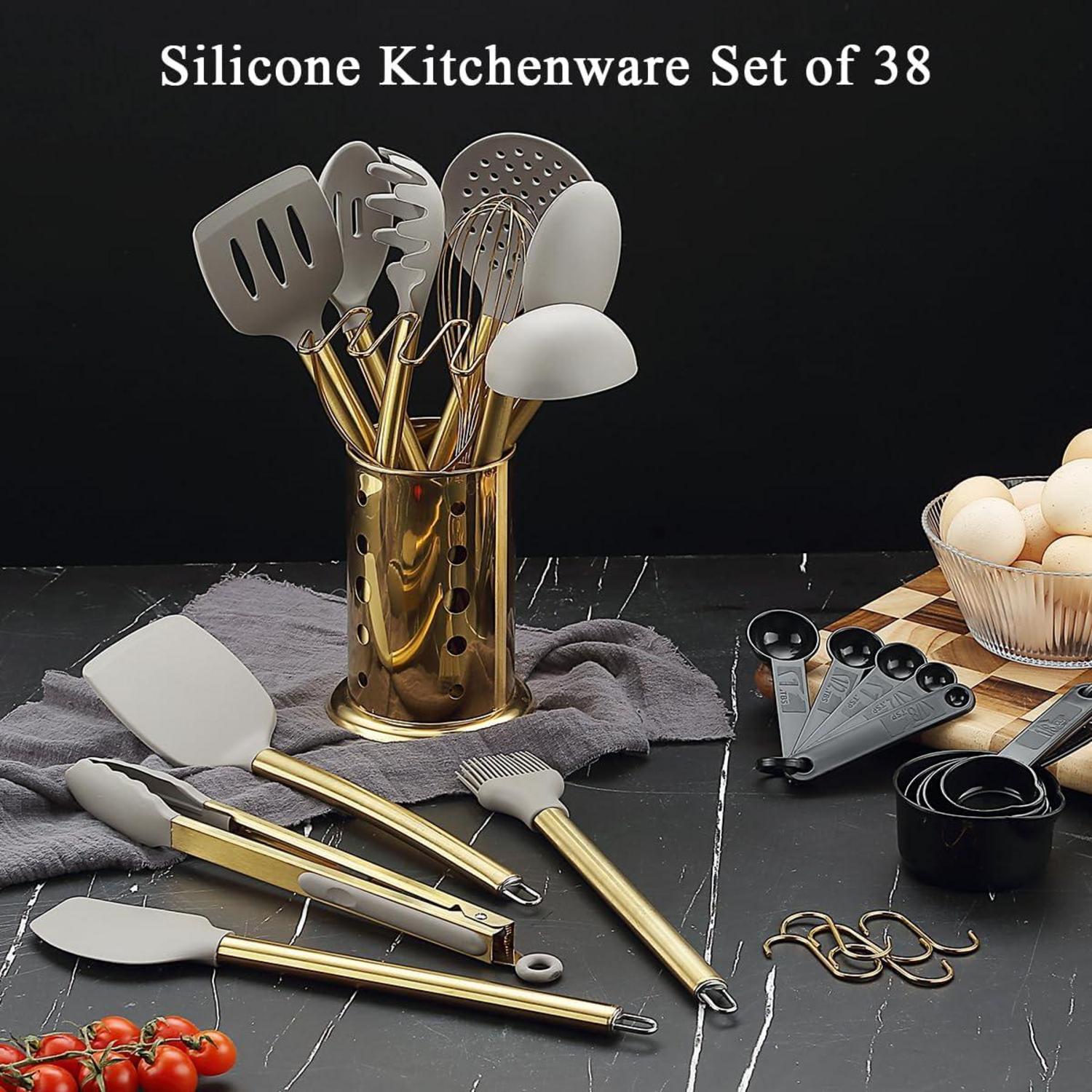 Kochutensilien-Set 38-teilig Antihaft-Silikon Utensilien mit