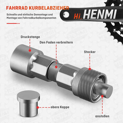 HENMI Kurbelabzieher Fahrrad 14mm 16mm Schlüssel Schmieröl