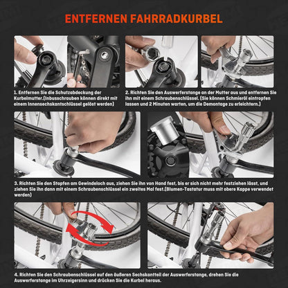 Fahrrad Kurbelabzieher 14mm Schlüssel Tretlager Werkzeug mit Schmieröl