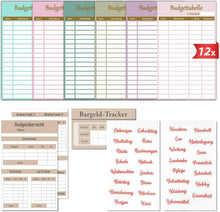Budget Planner Zubehör A6 Binder Deutsch Sheet | Übersicht Bargeld