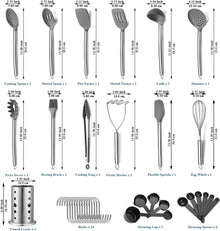 Kochutensilien Set 38-teilig – Antihaft Silikon Utensilien
