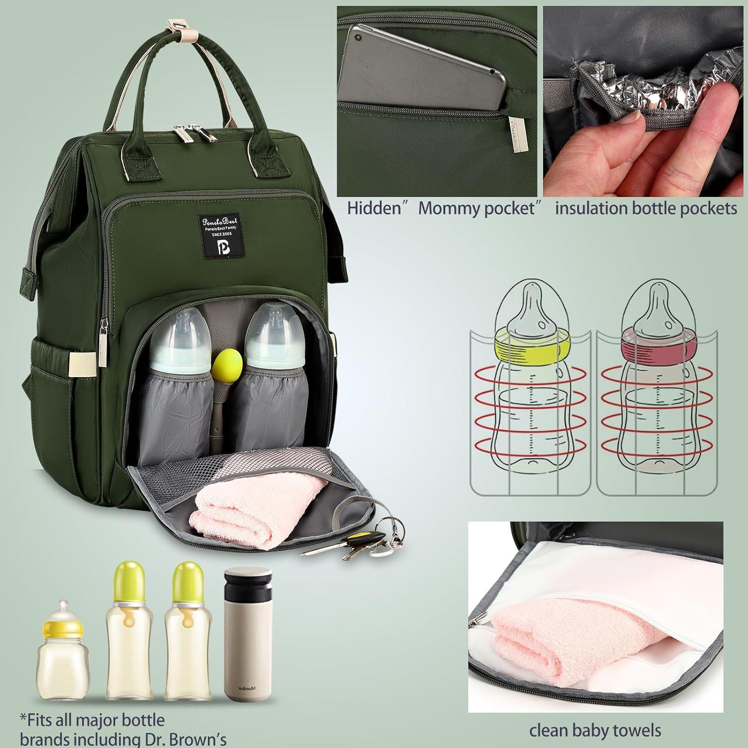 Wickelrucksack mit Wickelunterlage und großer Kapazität