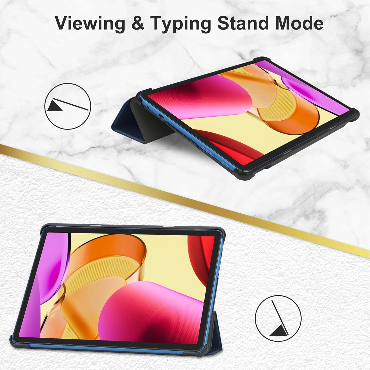 VOVIPO Slim Hülle Amazon Fire HD 10 Tablet Stift Halter Tri-Fold Stand Auto Wake/Sleep-Navy