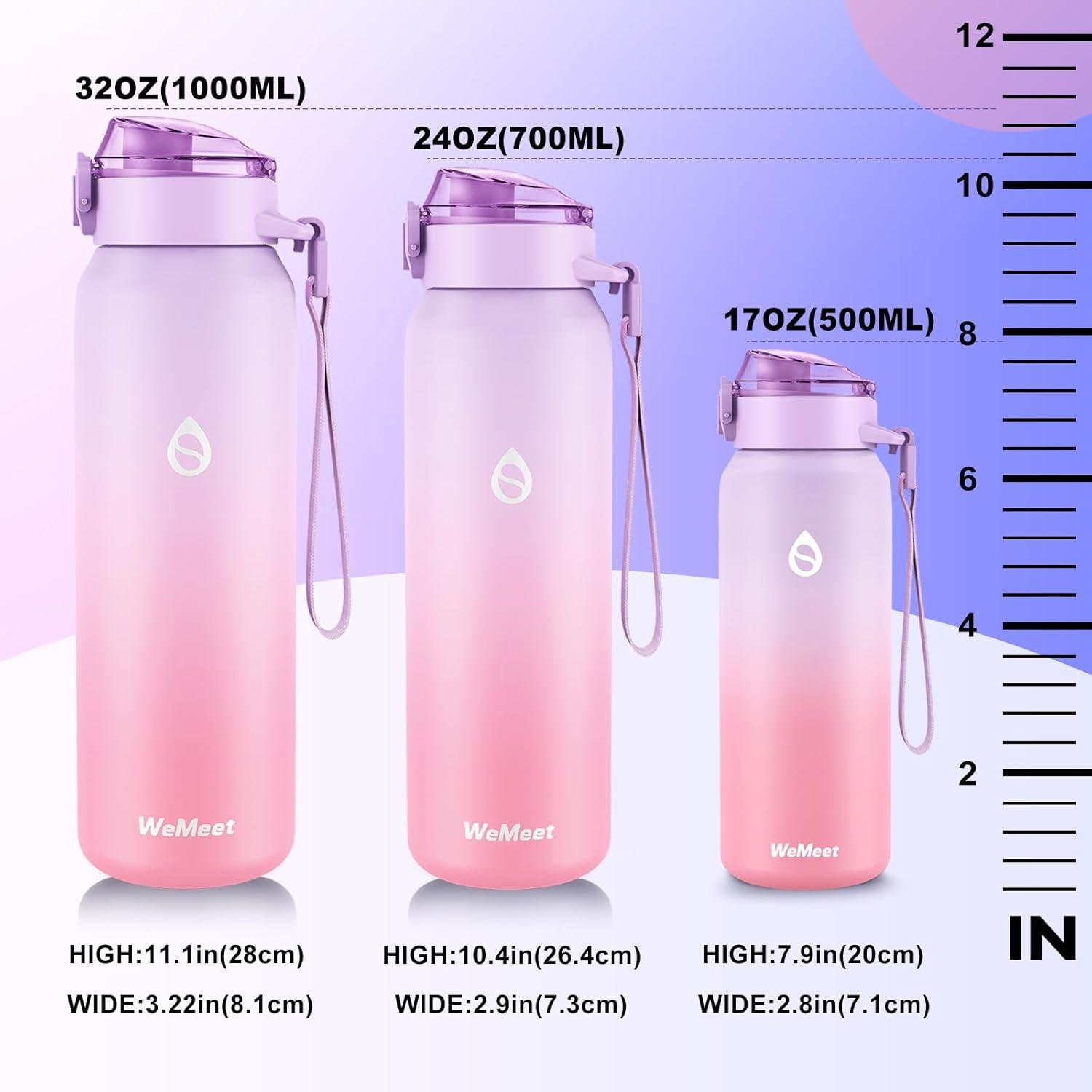 Edelstahl Trinkflasche Sport mit Abnehmbarem Strohhalm 1L Doppelwandig